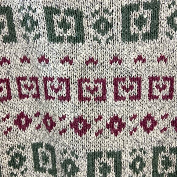 KNITTED GRANDPA SWEATER Unisex XL Multi-Color Chunky Ribbed Oversized Casual - Picture 3 of 6